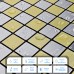 Самоклеюча алюмінієва плитка срібна із золотом шахівниця 300х300х3мм (1827)