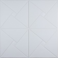 Самоклеюча 3D панель білий ромб 700x700x6,5 мм