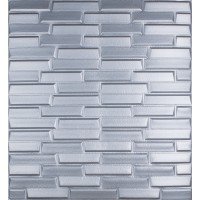 Самоклеюча декоративна 3D панель сіра кладка 700x770x8мм