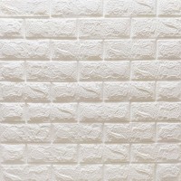 Самоклеющаяся 3D панель под белый матовый кирпич 700x770x7 мм